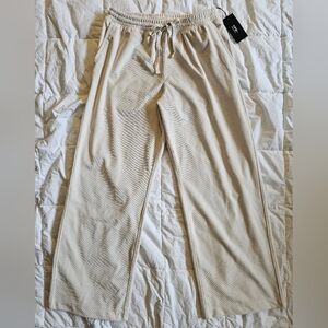 Abercrombie & Fitch Cream Wide Leg Lounge Pants